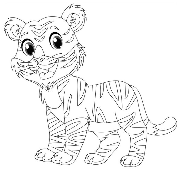 Bebe Tigre Heureux coloring page for children
