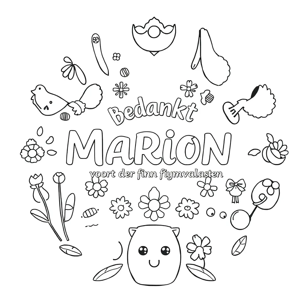 Bedankt Marion voor de fijne gymlessen, fijne zomervakantie, van Pleun