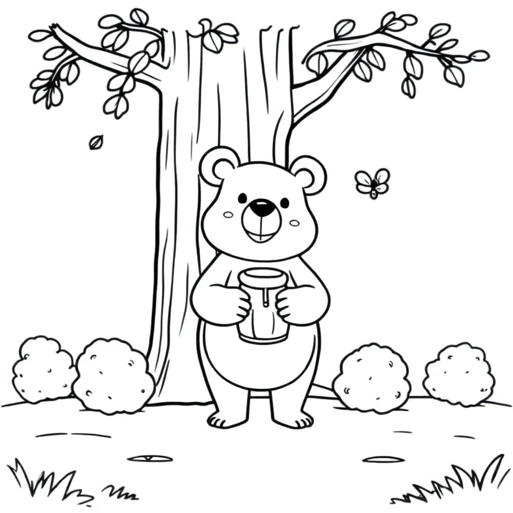 Plantilla de colorear Oso