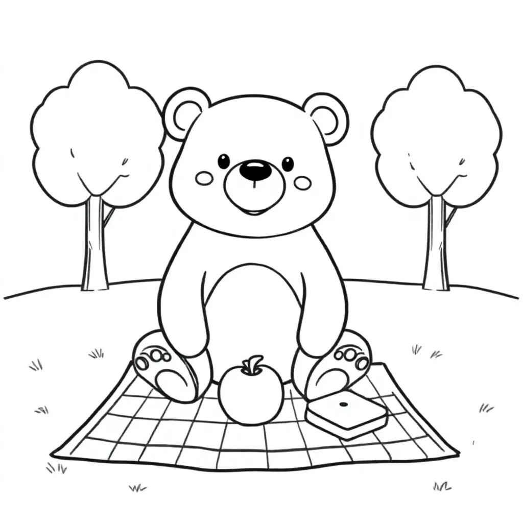 Beer kleurplaat voor kinderen