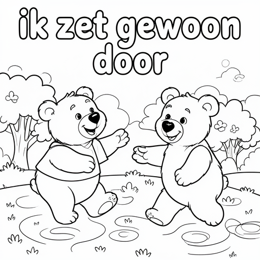 beertjes kleurplaat voor kinderen