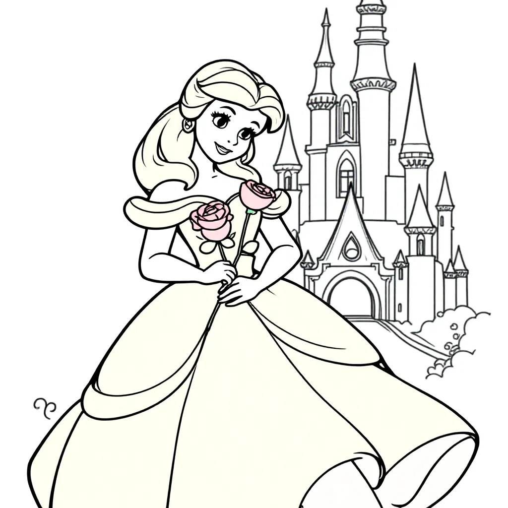 Free Belle Coloring Page, Disney Princess, Beauty and the Beast, Sproo