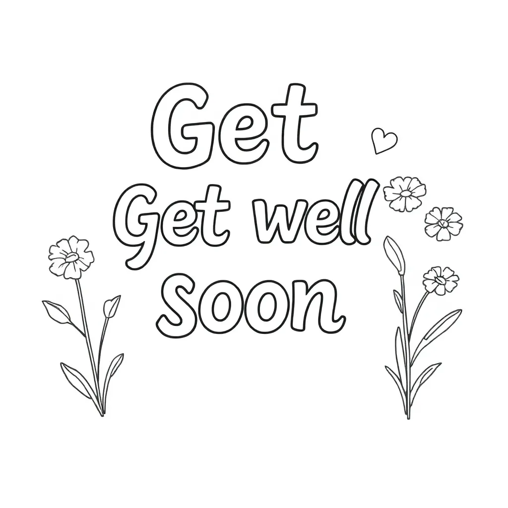 Beterschap Gezondheid Steun Wenskaart Creatief coloring page for children