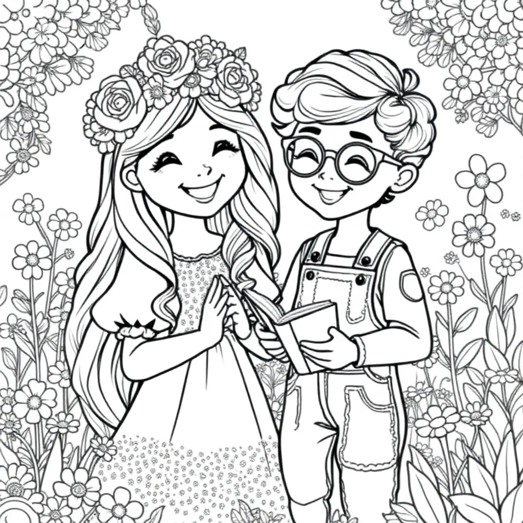 Feuille de coloriage gratuite BFF - Feuille de coloriage pour enfants