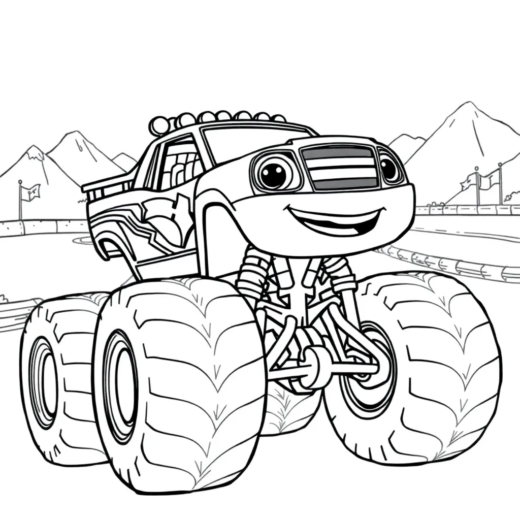 Blaze Monsterwielen Voertuig Avontuur Kindertekening coloring page for children