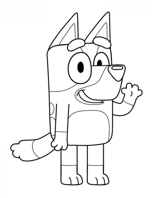 Bluey Agitando la Mano coloring page for children