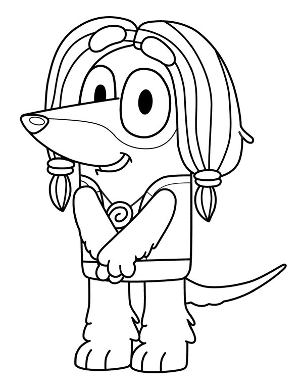 Bluey Indy coloring page for children
