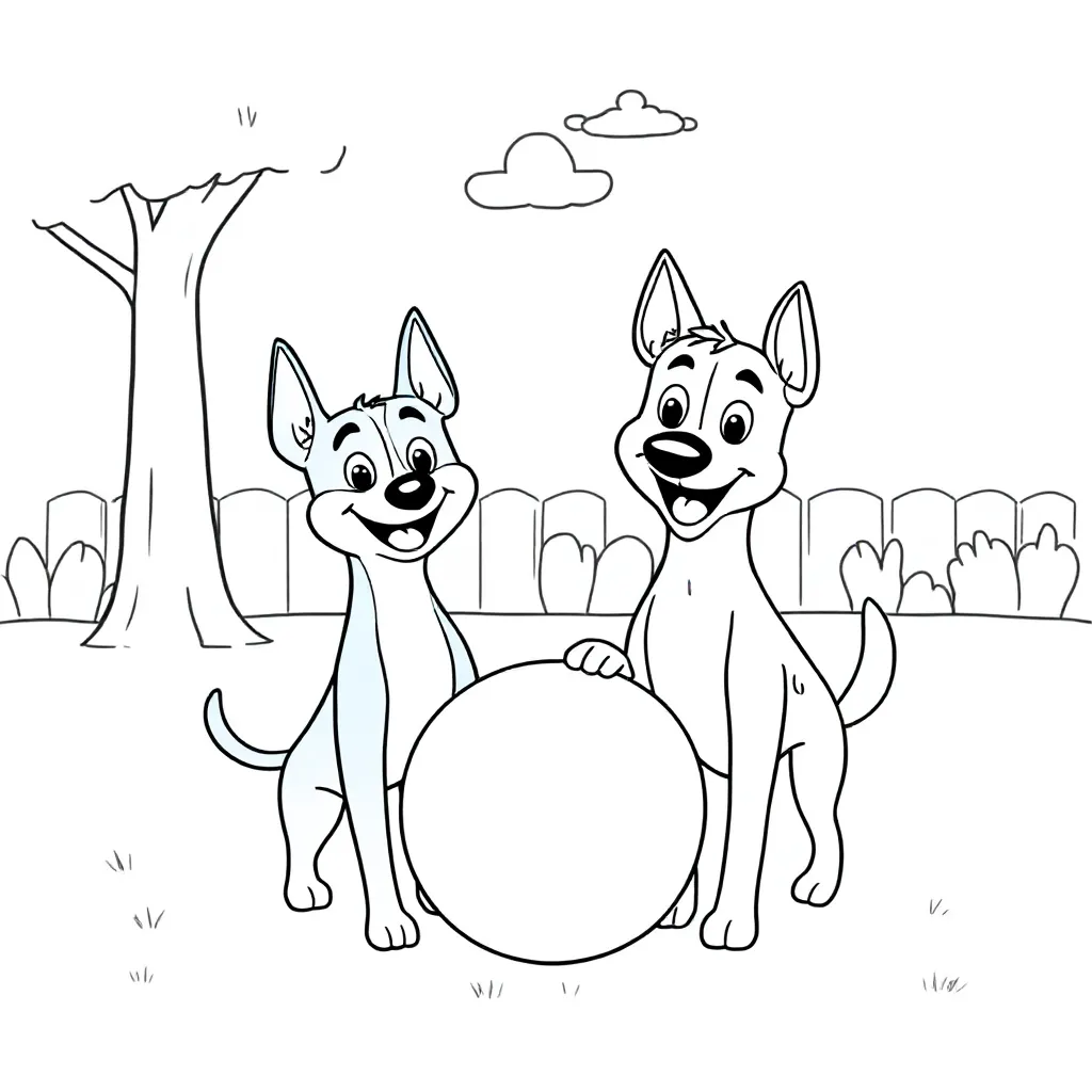 Bluey coloring page for children