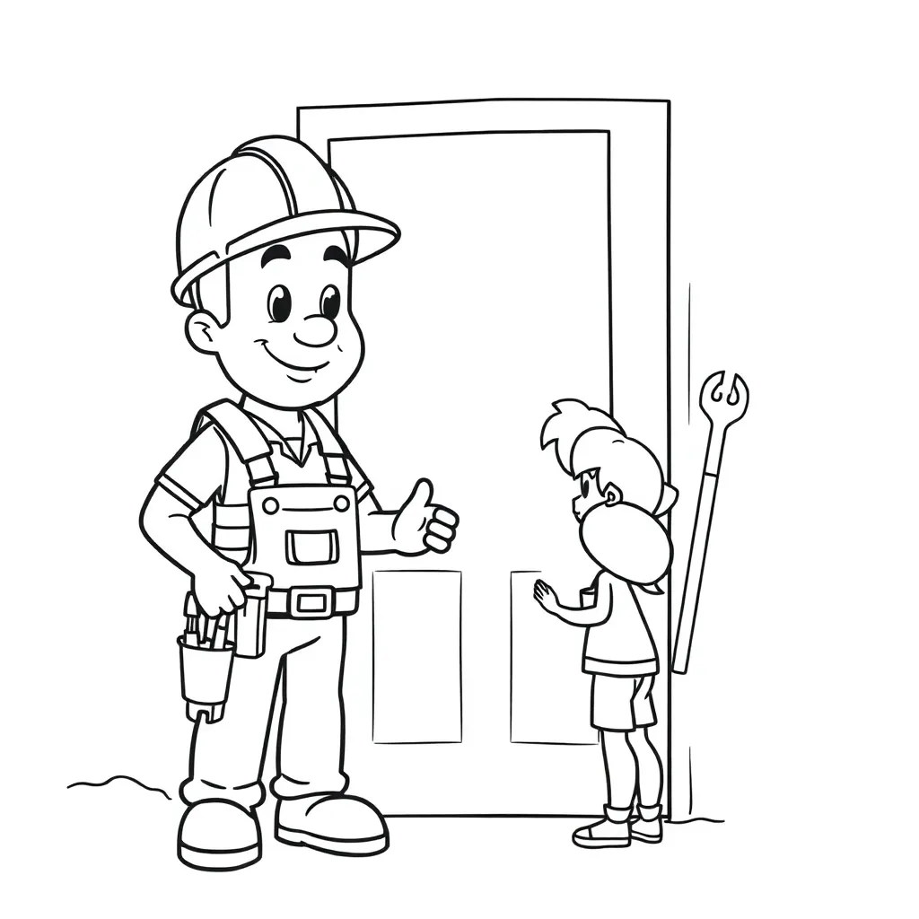 Bob Bouwer Gereedschap Samenwerken Avontuur coloring page for children