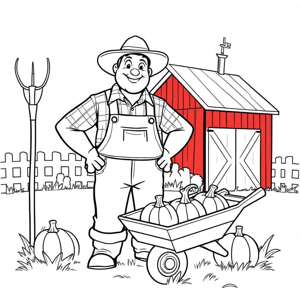 Feuille de coloriage gratuite Ferme pour enfants