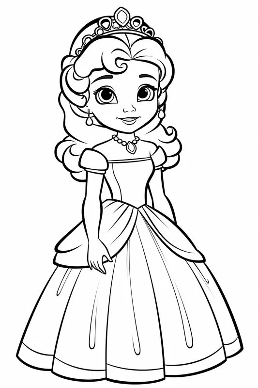 Bonita Princesa Posando Para La Camara coloring page for children