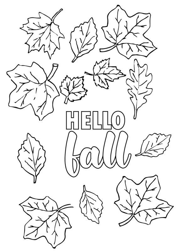 Bonjour L Automne En Lettres coloring page for children
