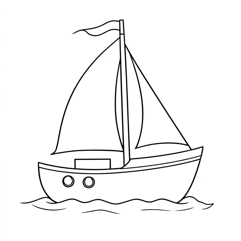 Boot kleurplaat voor kinderen