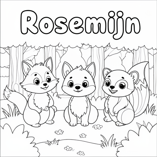 bosdieren kleurplaat voor kinderen