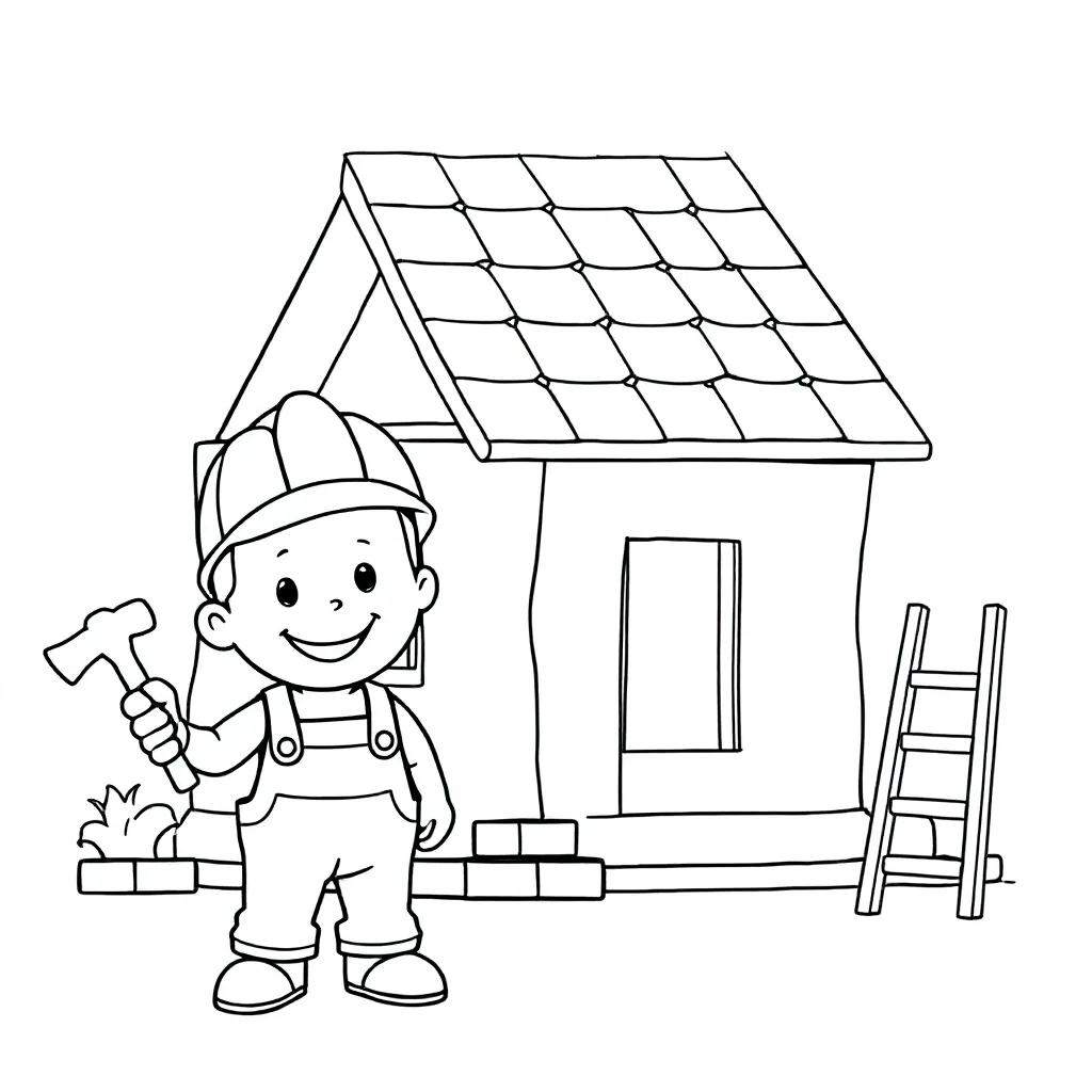 Bouwen coloring page for children
