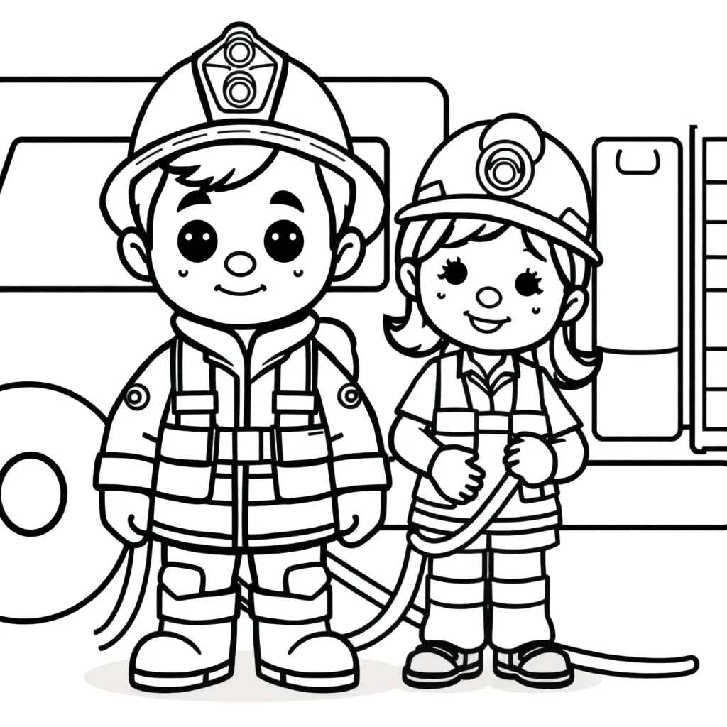 Brandweerman Sam Actie Held Veiligheid Redding coloring page for children