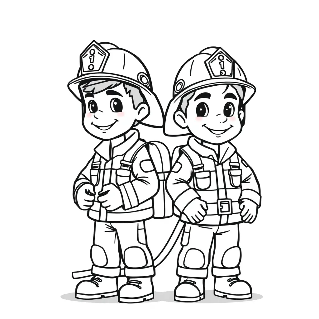 Brandweerman Sam Actie Helden Blusploeg Veiligheid coloring page for children