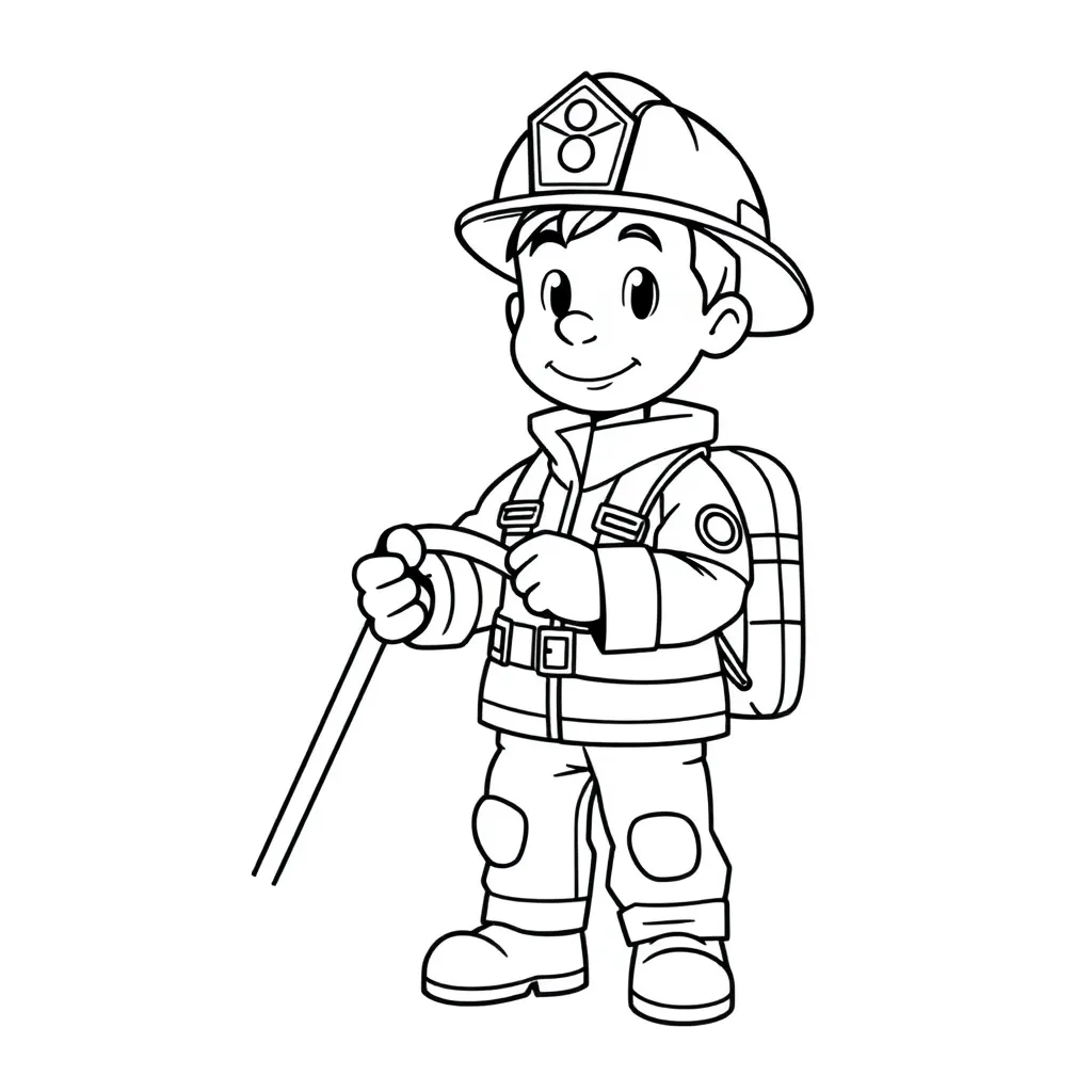 Brandweerman Sam Held Actie Vuur coloring page for children
