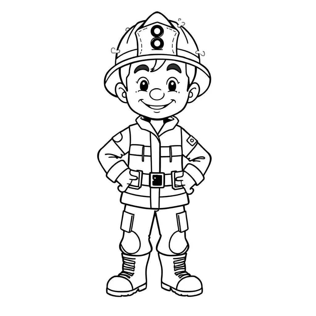 Brandweerman Sam Held Veiligheid Uniform coloring page for children