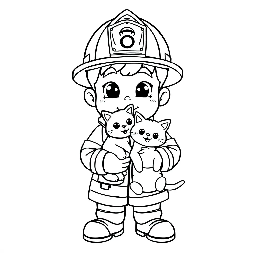 Brandweerman Sam Redding Avontuur Dieren coloring page for children