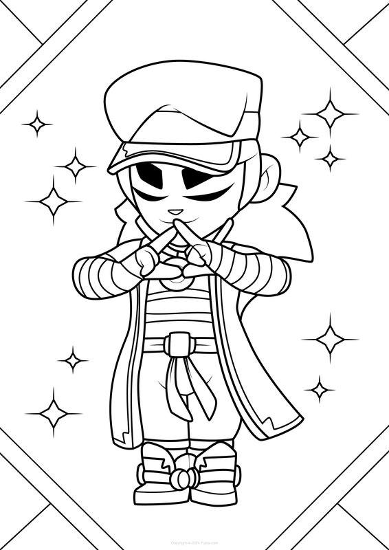 Brawl Stars Fang coloring page for children