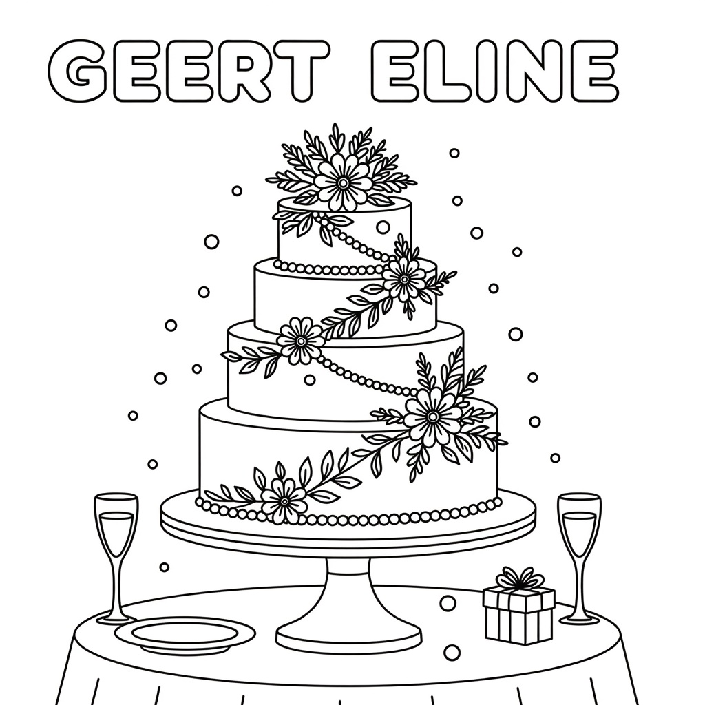 Bruidspaar kleurplaten voorbeeld