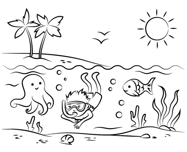 Buceo De Verano coloring page for children