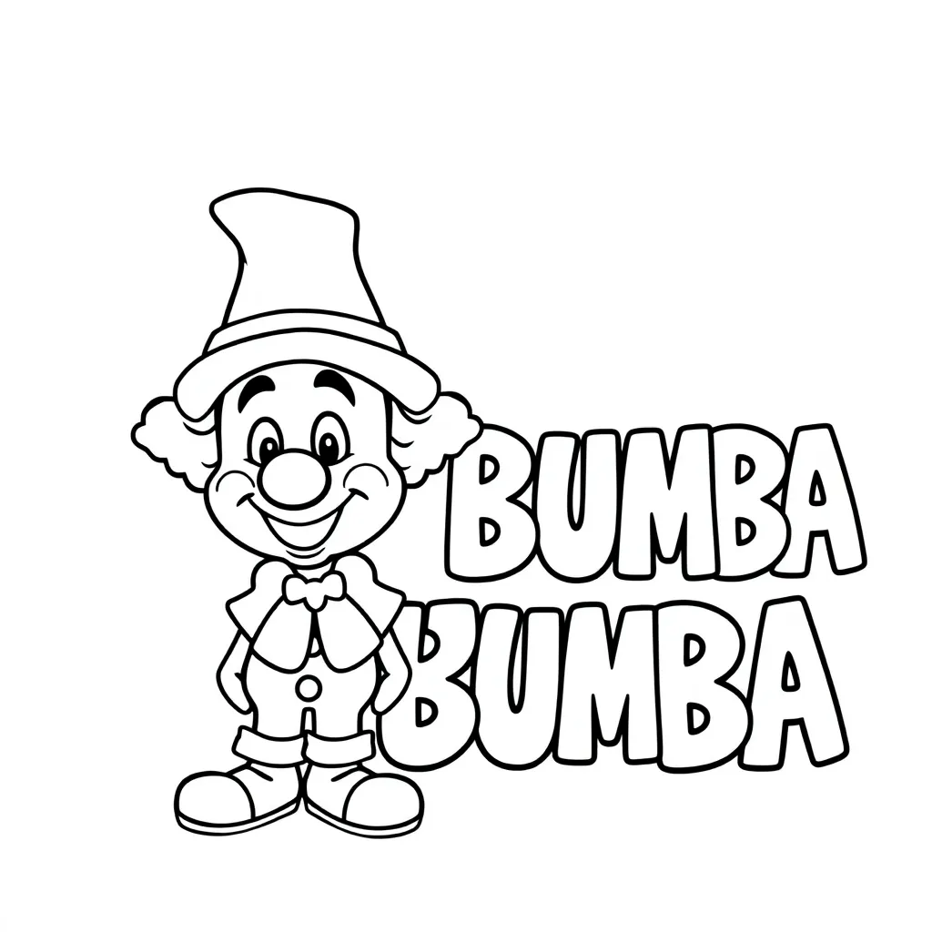 Bumba Clown Vrolijk Cartoon Kinderen coloring page for children