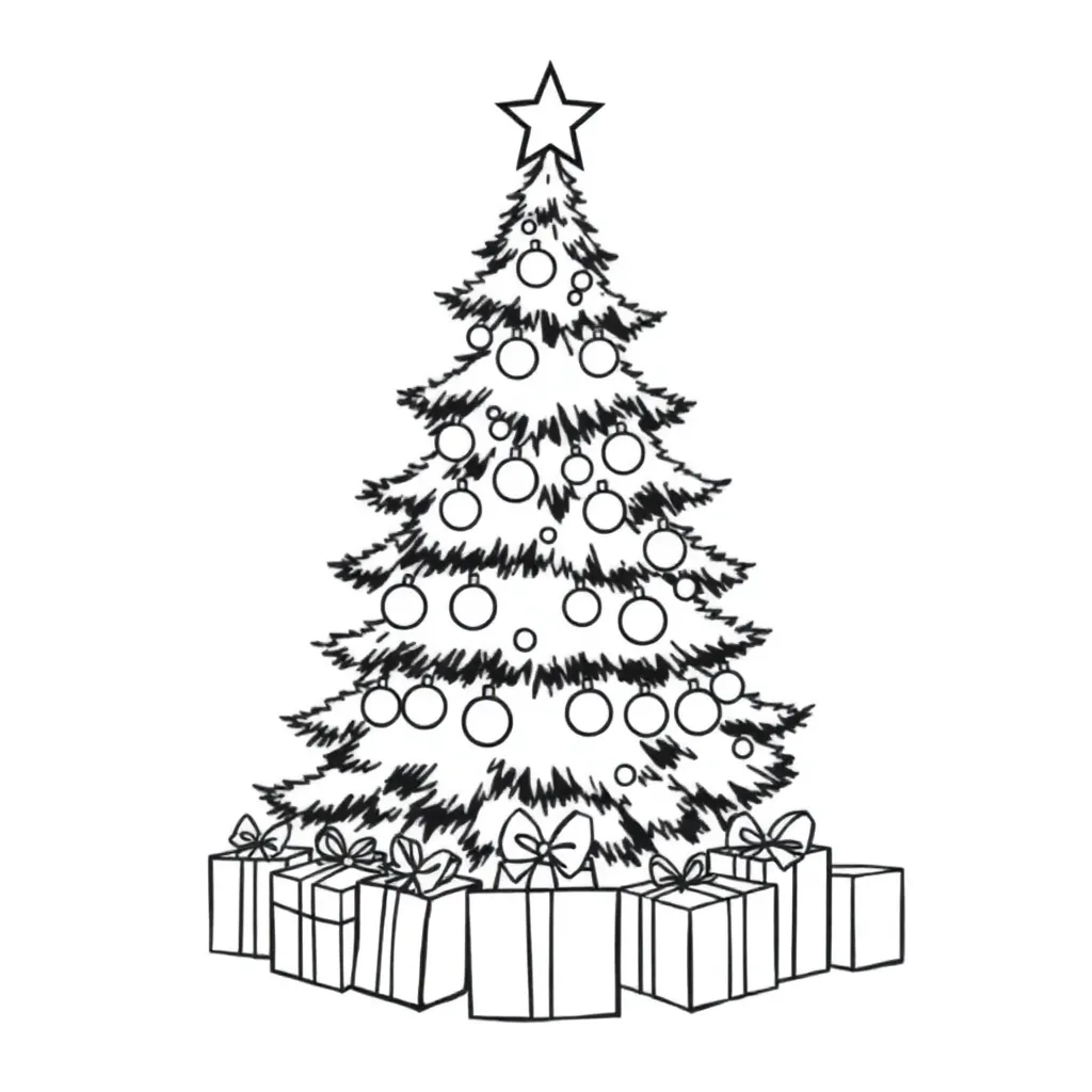 Cadeautjes Onder De Kerstboom coloring page for children