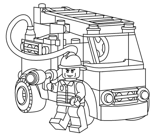 Camion De Bomberos De Lego coloring page for children