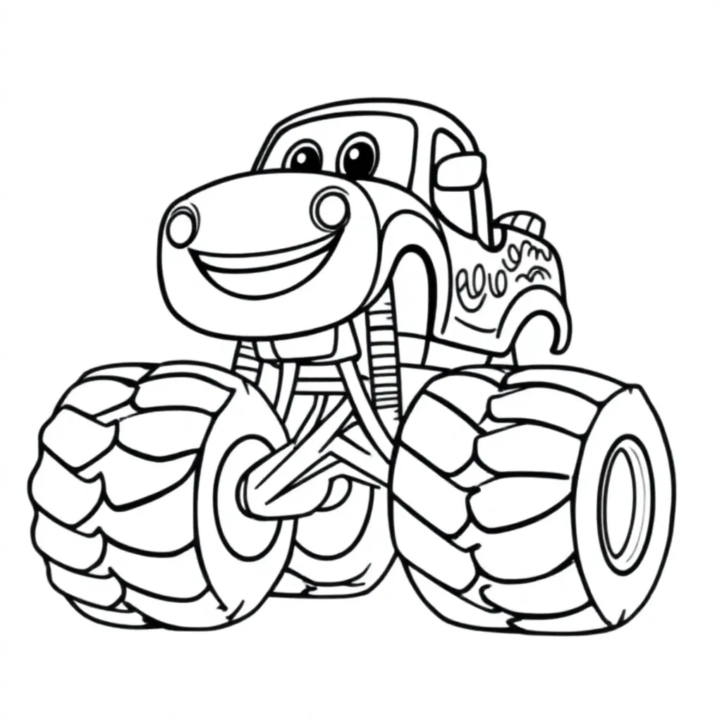 monstertruck kleurplaat voor kinderen