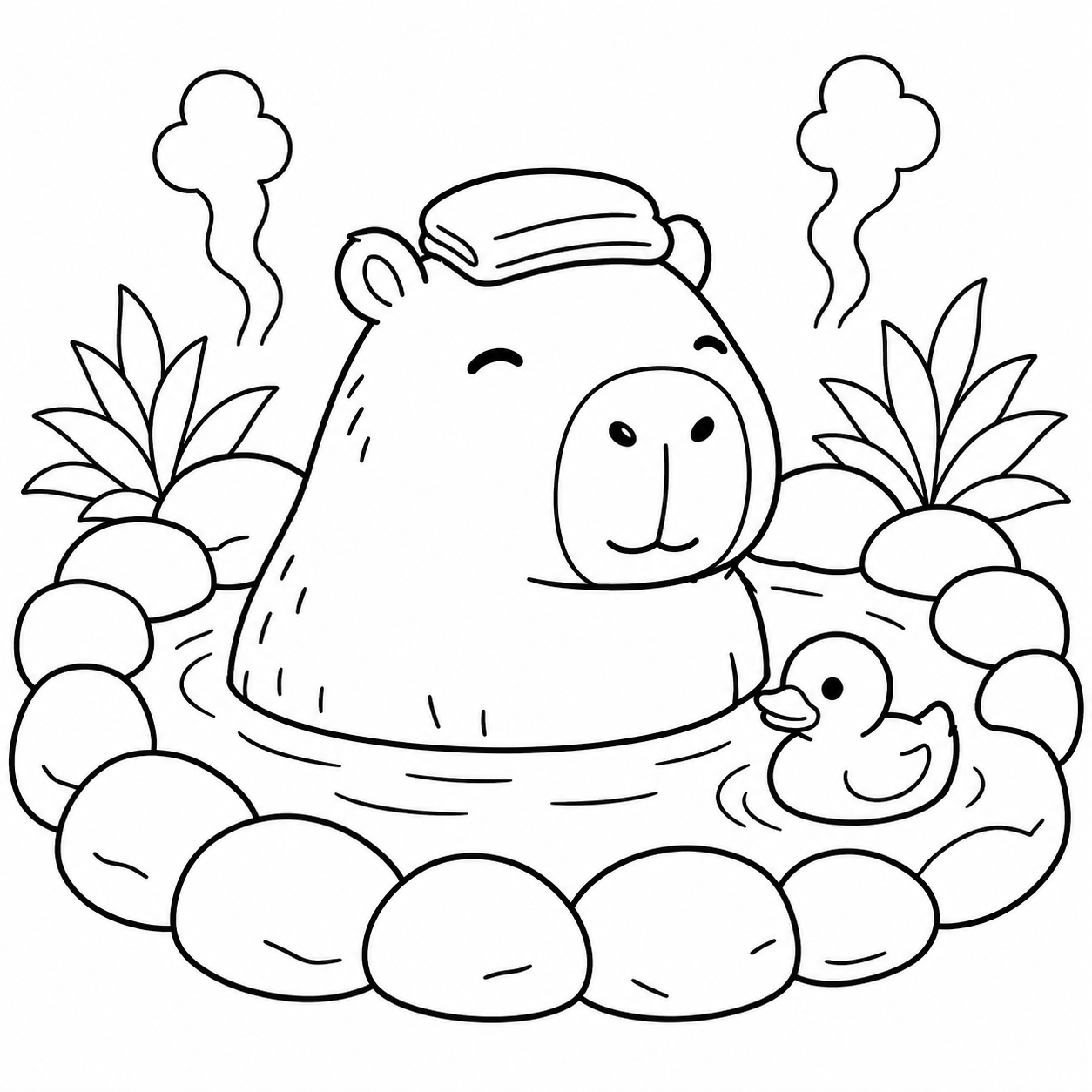 Wasserschwein im warmen Bad