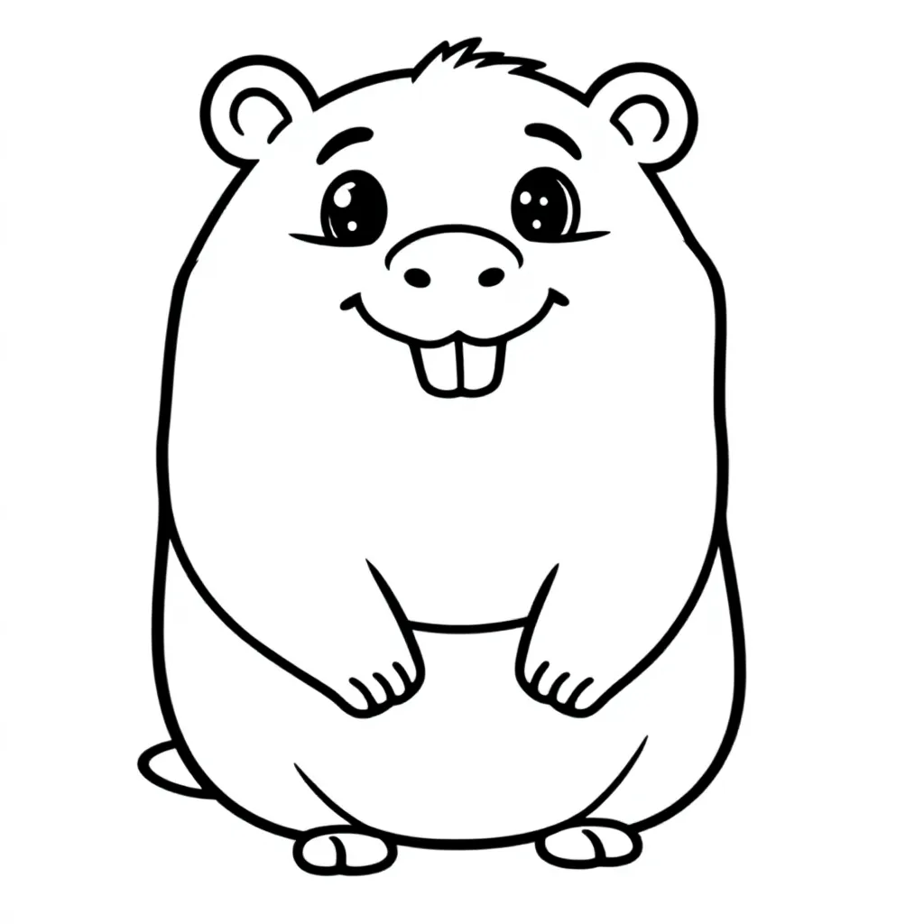 Capybara coloring page for children