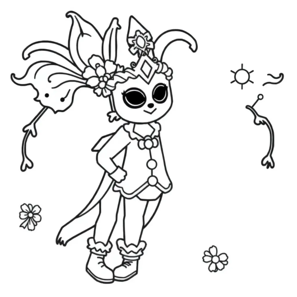 Free Carnival Costume Coloring Page for Happy Kids Coloring Sheet