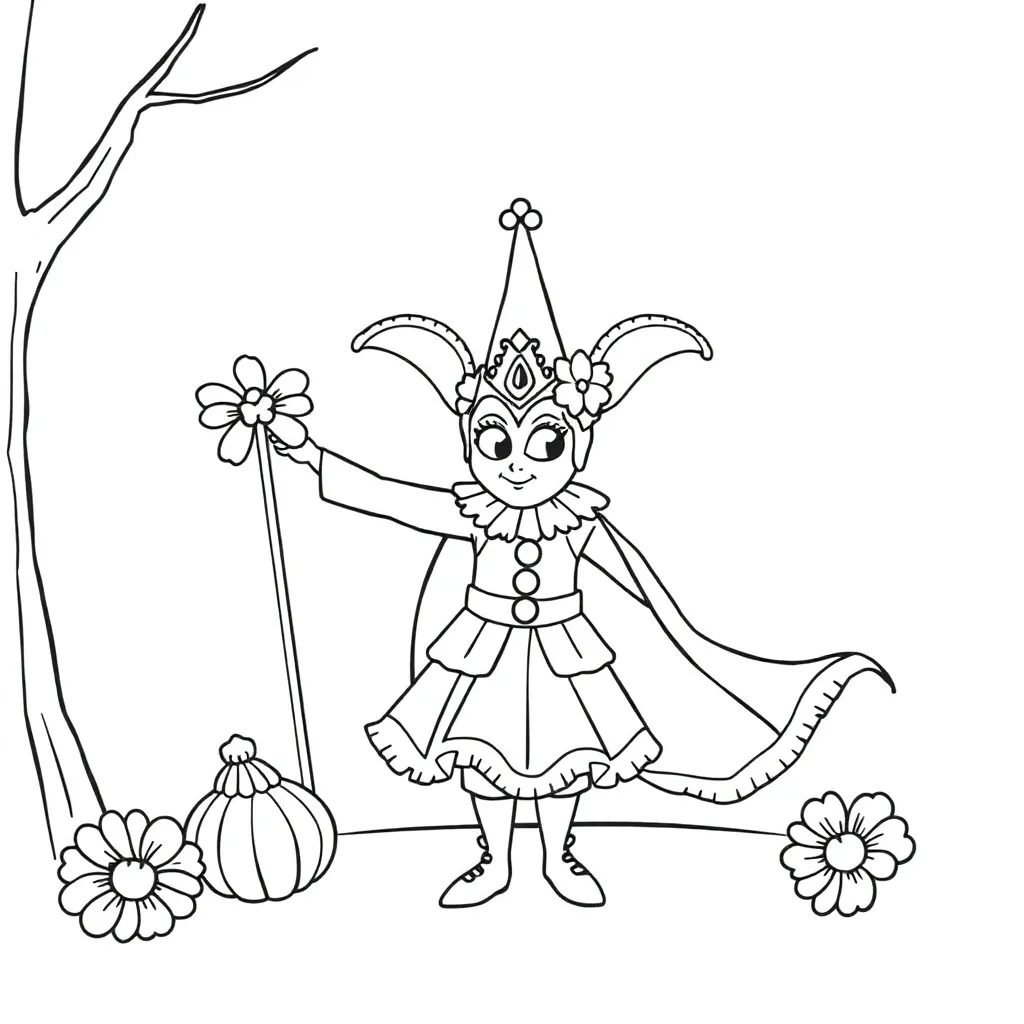 Carnaval Feest Kostuum Vrolijk Kinderen coloring page for children