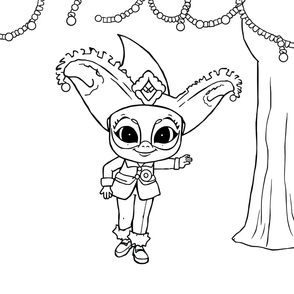 Carnaval Feest Optocht Kostuum Vrolijk coloring page for children