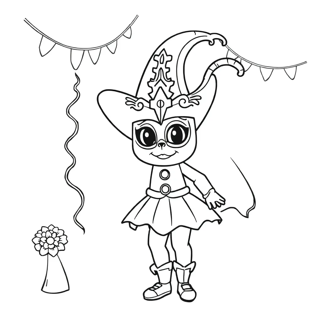Free Carnival Parade Costume Coloring Page Fun Coloring Page