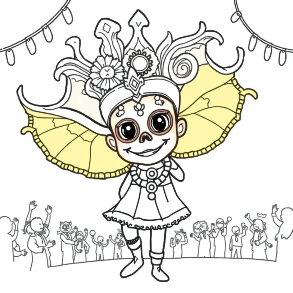 Carnaval Festival Feest Vrolijk Kleurrijk coloring page for children