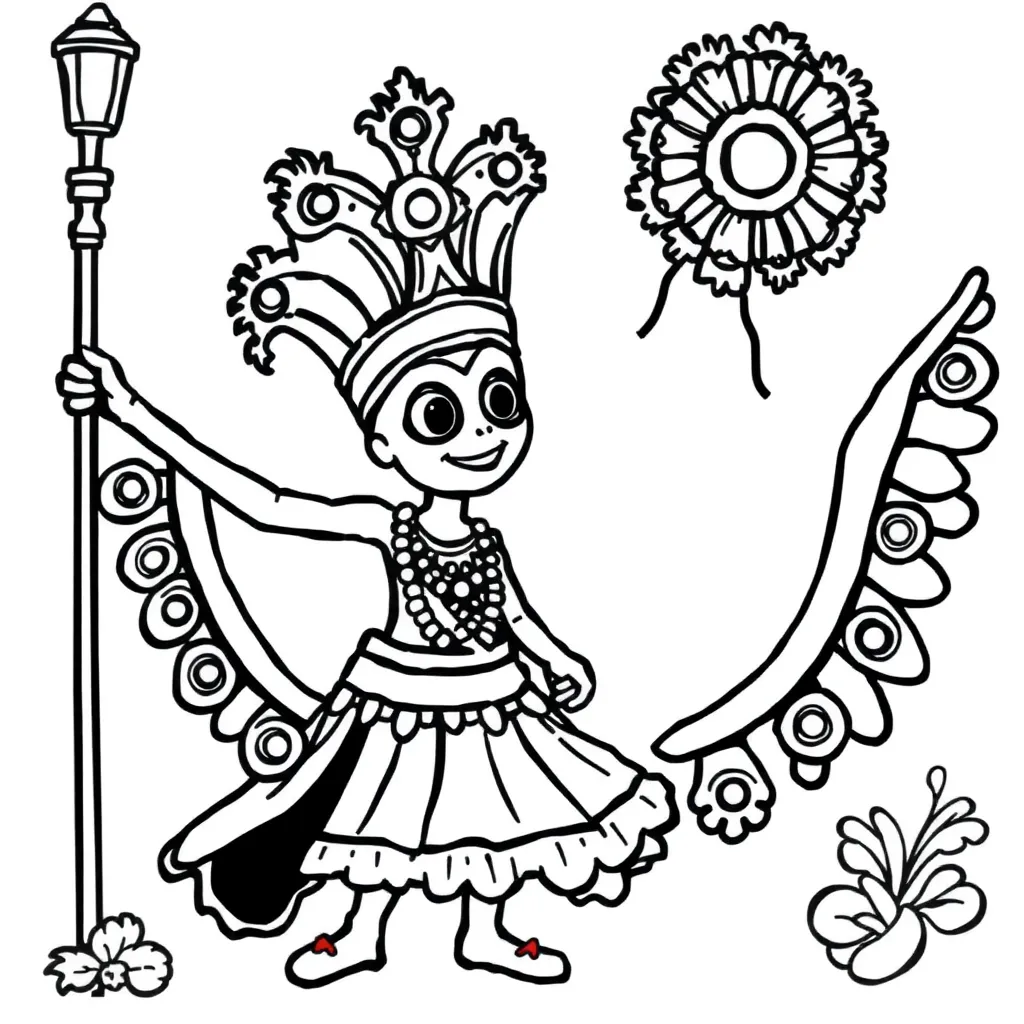 Carnaval Festival Feest Vrolijk Kleurrijk coloring page for children