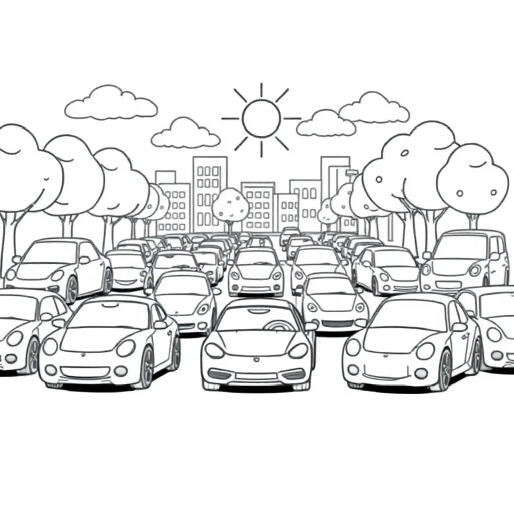 Cars coloring page for children