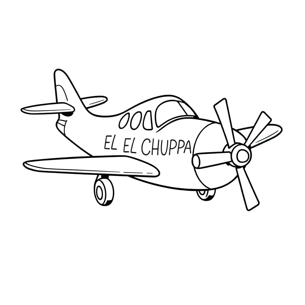 Cartoon Vliegtuig Avontuur Propeller Tekening coloring page for children