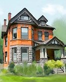 Casas coloring page for children