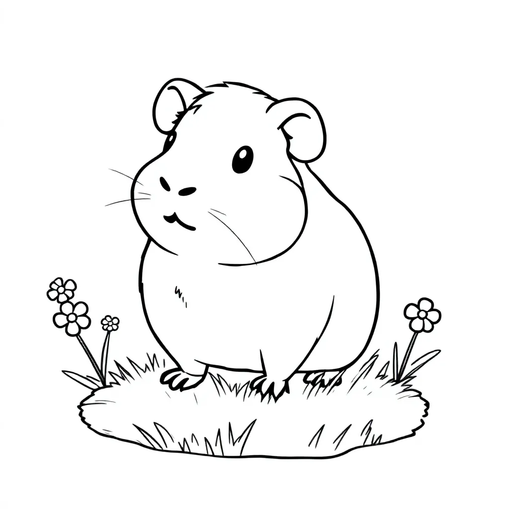 Cavia kleurplaat voor kinderen