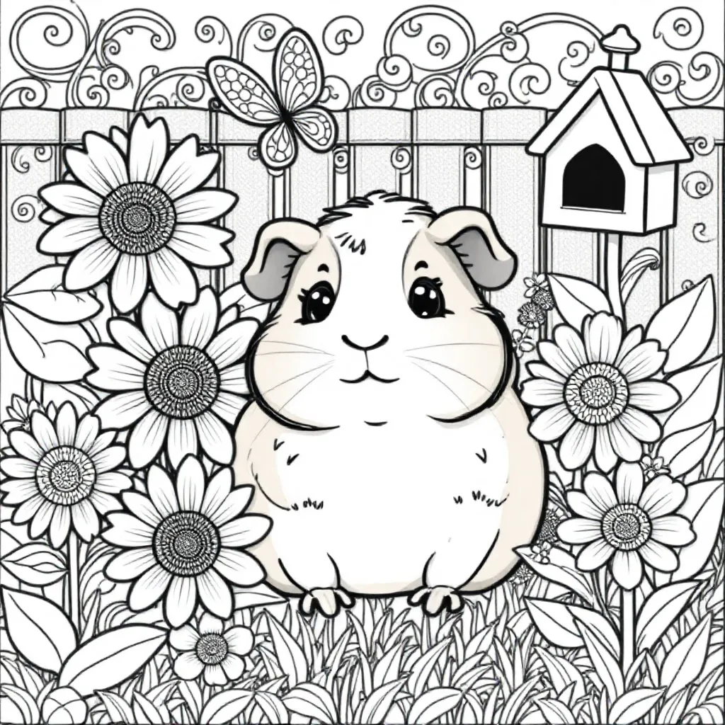 Cavia kleurplaat voor kinderen