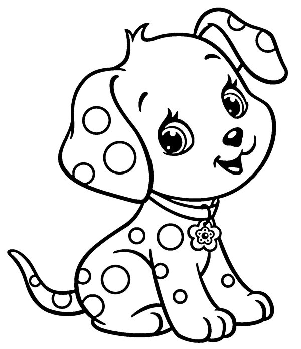 Chiens Chiot A Pois coloring page for children