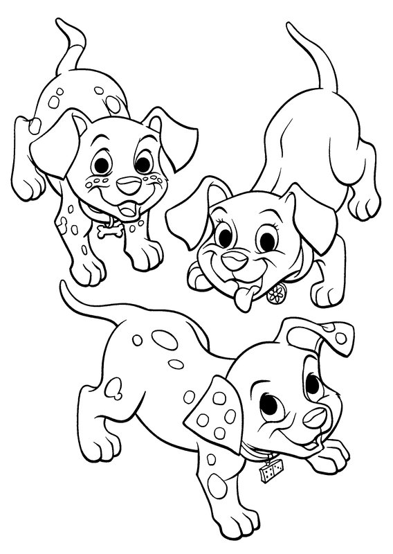 Chiens Dalmatiens Chiots coloring page for children