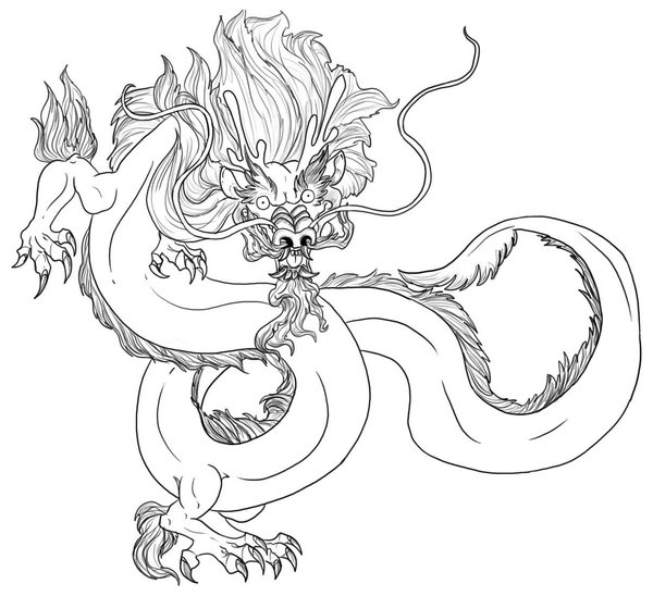 Chinese Dragon coloring page for children