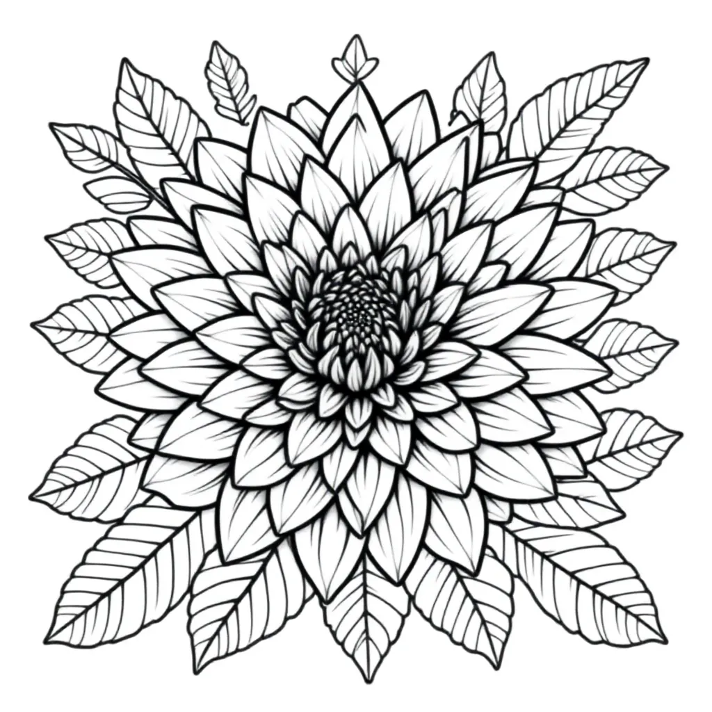 Chrysant coloring page for children