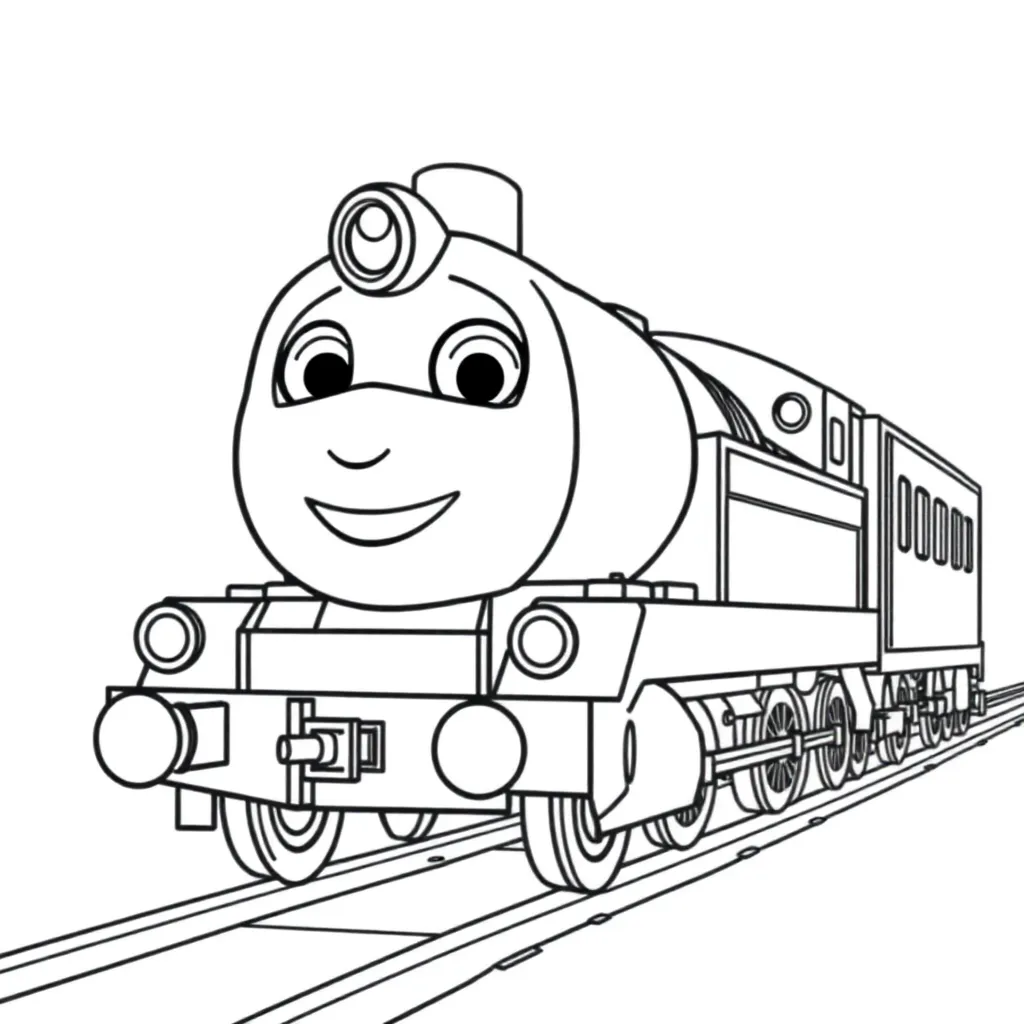 Feuille de coloriage gratuite Train Chuggington dessin animé Enfants Créatif Feuille de coloriage