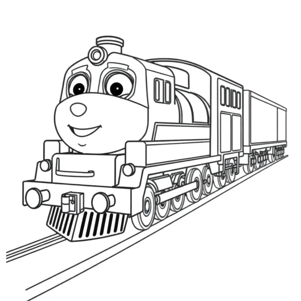 Feuille de coloriage gratuite Train Chuggington dessin animé Enfants Créatif Feuille de coloriage